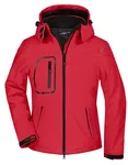 James&Nicholson Softshelljacke mit abzippbarer Kapuze für Damen, Black L, JN1001 – Red