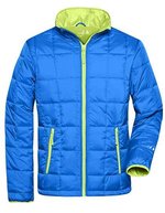 James&Nicholson Leichte Padded-Jacke mit Thinsulate™-Wattierung, Aqua/Lime Green S, JN1035 – Bild 1