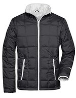 James&Nicholson Leichte Padded-Jacke mit Thinsulate™-Wattierung, Aqua/Lime Green S, JN1035 – Black/Silver (Solid)