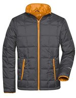 James&Nicholson Leichte Padded-Jacke mit Thinsulate™-Wattierung, Aqua/Lime Green S, JN1035 – Carbon/Orange
