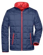James&Nicholson Leichte Padded-Jacke mit Thinsulate™-Wattierung, Aqua/Lime Green S, JN1035 – Navy/Red