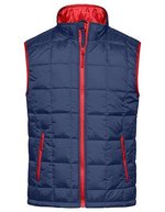 James&Nicholson Steppweste mit Thinsulate™-Wattierung für Herren, Aqua/Lime Green S, JN1037 – Blu navy/Rosso