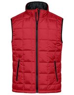 James&Nicholson Steppweste mit Thinsulate™-Wattierung für Herren, Aqua/Lime Green S, JN1037 – Rosso/Nero