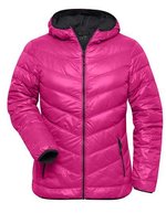 James&Nicholson Ladies´ Down Jacket Black/Grey S (JN1059), JN1059 – Magenta/Graphite (Solid)