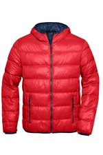 James&Nicholson Daunenjacke mit Kapuze, leicht für Herren, Black/Grey S, JN1060 – Bild 3