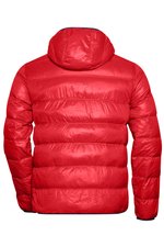 James&Nicholson Daunenjacke mit Kapuze, leicht für Herren, Black/Grey S, JN1060 – Bild 4