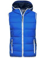 James&Nicholson Steppweste mit Kapuze für Damen, Irish Green/White S, JN1075 – Nautic Blue/White