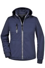 James&Nicholson Softshell Jacke mit Kapuze für Damen, Black/Black S, JN1077 – Bild 3