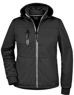 James&Nicholson Softshell Jacke mit Kapuze für Damen, Black/Black S, JN1077 – Bild 2