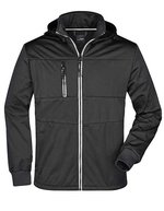 James&Nicholson Softshell-Jacke mit Kapuze für Herren, Black/Black S, JN1078 – Bild 2