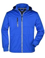 James&Nicholson Softshell-Jacke mit Kapuze für Herren, Black/Black S, JN1078 – Nautic Blue/Navy/White