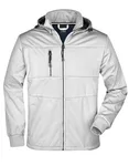 James&Nicholson Softshell-Jacke mit Kapuze für Herren, Nautic Blue/Navy XXL, JN1078 – White/White/Navy