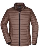 James&Nicholson Daunenjacke mit Kontrastdetails für Damen, Black/Black S, JN1081 – Coffee/Black