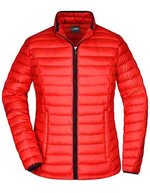 James&Nicholson Daunenjacke mit Kontrastdetails für Damen, Black/Black S, JN1081 – Red/Black