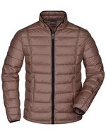 James&Nicholson Daunenjacke mit Kontrastdetails und Taschen, Black/Black S, JN1082 – Coffee/Black