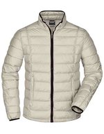 James&Nicholson Daunenjacke mit Kontrastdetails und Taschen, Black/Black S, JN1082 – Off White/Black