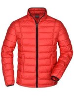 James&Nicholson Daunenjacke mit Kontrastdetails und Taschen, Black/Black S, JN1082 – Red/Black