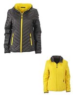 James&Nicholson Leichte Wendejacke mit DuPont™ Sorona® Wattierung, Black/Silver (Solid) S, JN1091 – Noir/Jaune