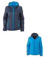 James&Nicholson Leichte Wendejacke mit DuPont™ Sorona® Wattierung, Black/Silver (Solid) S, JN1091 – Marine/Aqua