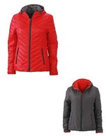 James&Nicholson Leichte Wendejacke mit DuPont™ Sorona® Wattierung, Black/Silver (Solid) S, JN1091 – Rouge/Carbone