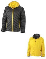 James&Nicholson Leichtgewicht Wendejacke DuPont™ Sorona® für Herren, Black/Silver (Solid) S, JN1092 – Noir/Jaune