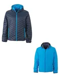James&Nicholson Leichtgewicht Wendejacke DuPont™ Sorona® für Herren, Black/Silver (Solid) XL, JN1092 – Navy/Aqua