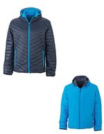 James&Nicholson Leichtgewicht Wendejacke DuPont™ Sorona® für Herren, Black/Silver (Solid) S, JN1092 – Marine/Aqua
