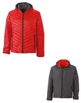 James&Nicholson Leichtgewicht Wendejacke DuPont™ Sorona® für Herren, Black/Silver (Solid) XL, JN1092 – Red/Carbon