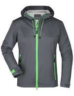 James&Nicholson Softshell-Jacke mit TPU-Membran für Damen, Aqua/Acid Yellow S, JN1097 – Ferro Grigio/Verde