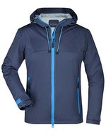 James&Nicholson Softshell-Jacke mit TPU-Membran für Damen, Aqua/Acid Yellow S, JN1097 – Blu navy/Cobalto