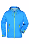 James&Nicholson Veste softshell ultra-légère avec capuche, Aqua/Acid Yellow S, JN1098 – image 2