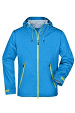 James&Nicholson Ultraleichte Softshell-Jacke mit Kapuze, Aqua/Acid Yellow S, JN1098 – Bild 3