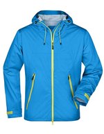 James&Nicholson Ultraleichte Softshell-Jacke mit Kapuze, Aqua/Acid Yellow S, JN1098 – Bild 2