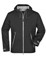 James&Nicholson Ultraleichte Softshell-Jacke mit Kapuze, Aqua/Acid Yellow S, JN1098 – Nero/Argento (Unito)