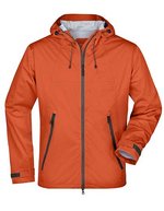 James&Nicholson Ultraleichte Softshell-Jacke mit Kapuze, Aqua/Acid Yellow S, JN1098 – Arancione scuro/Ferro Grigio