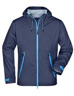 James&Nicholson Ultraleichte Softshell-Jacke mit Kapuze, Aqua/Acid Yellow S, JN1098 – Blu navy/Cobalto