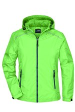 James&Nicholson Regenjacke mit Kapuze und Reflexen für Damen, Black/Silver (Solid) S, JN1117 – Bild 1