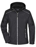 James&Nicholson Regenjacke mit Kapuze und Reflexen für Damen – Black/Silver (Solid)