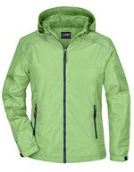 James&Nicholson Regenjacke mit Kapuze und Reflexen für Damen, Black/Silver (Solid) S, JN1117 – Spring Green/Navy