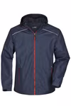 James&Nicholson Rain Jacket with Adjustable Hood for Men, Spring Green/Navy S, JN1118 – image 3