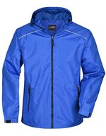 James&Nicholson Regenjacke mit verstellbarer Kapuze für Herren, Black/Silver (Solid) S, JN1118 – Royal/Navy