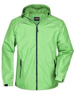 James&Nicholson Regenjacke mit verstellbarer Kapuze für Herren, Black/Silver (Solid) S, JN1118 – Spring Green/Navy