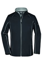 James&Nicholson Zip-Off Softshell Jacke Navy für Damen, Black/Red S, JN1121 – Bild 1