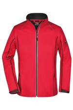 James&Nicholson Zip-Off Softshell Jacke Navy für Damen, Black/Red S, JN1121 – Bild 3