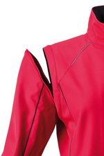 James&Nicholson Zip-Off Softshell Jacke Navy für Damen, Black/Red S, JN1121 – Bild 7