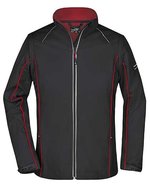 James&Nicholson Zip-Off Softshell Jacke Navy für Damen, Black/Red S, JN1121 – Bild 2