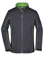 James&Nicholson Zip-Off Softshell Jacke Navy für Damen, Black/Red S, JN1121 – Iron Grey/Green