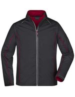 James&Nicholson 2-in-1 Herren Softshell-Jacke mit Ärmeln, Black/Red S, JN1122 – Bild 2