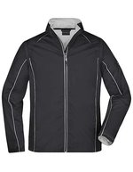 James&Nicholson 2-in-1 Herren Softshell-Jacke mit Ärmeln, Black/Red S, JN1122 – Black/Silver (Solid)