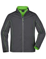 James&Nicholson 2-in-1 Herren Softshell-Jacke mit Ärmeln, Black/Red S, JN1122 – Iron Grey/Green